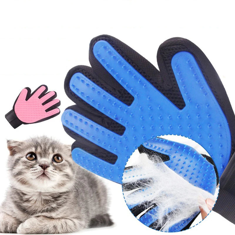 Hot rubber cat gloves pet cleaning and removing hair brush pet gloves cat and dog bathing supplies