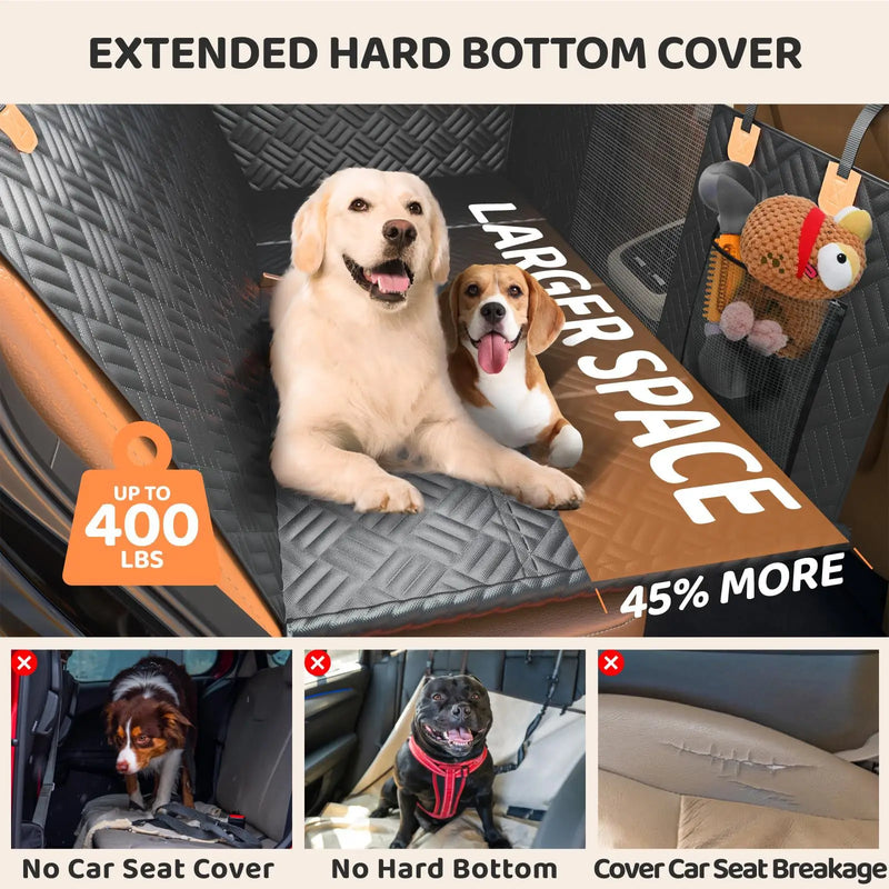 Winter Pet Dog Hammock for Car SUV Trucks Waterproof Hard Bottom Back Seat Extender for Dogs Back Seat Cover Dog Car Seat Cover