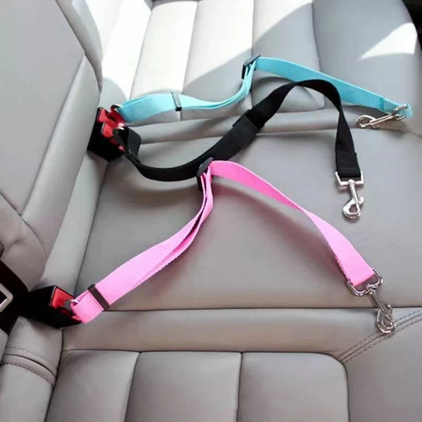 New Dog Car Belt Cat Car Seat Belt Pet Seat Vehicle Dog Harness Lead Clip Safety Lever Traction Dog Collars GXQ05