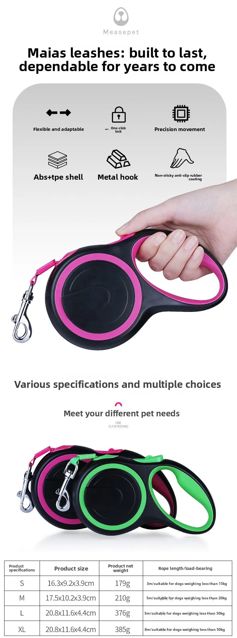 Amazon dog leash nylon automatic retractable pet leash dog walking leash pet supplies shrink device
