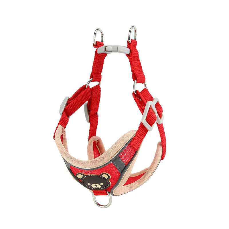 Dog Harness Adjustable Vest Walking Traction Rope Set for Dog Collar Breathable Mesh Harness for Small Medium Cat Dog Pet Lead